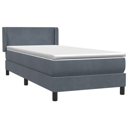 vidaXL Box Spring Κρεβάτι με στρώμα Σκούρο γκρι 80x210 εκ. Βελούδινο