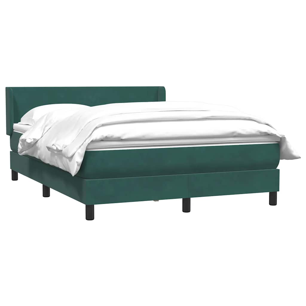 vidaXL Κρεβάτι Boxspring με Στρώμα Σκούρο Πράσινο 160x210εκ. Βελούδινο