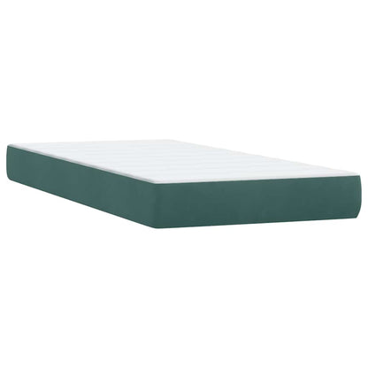 vidaXL Κρεβάτι Boxspring με Στρώμα Σκούρο Πράσινο 180x210εκ. Βελούδινο