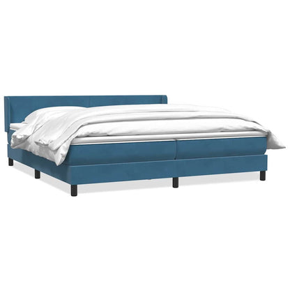 vidaXL Κρεβάτι Boxspring με Στρώμα Σκούρο Μπλε 180x210 εκ. Βελούδινο