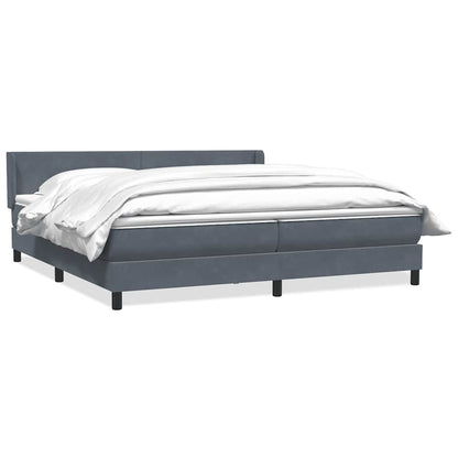 vidaXL Κρεβάτι Boxspring με Στρώμα Σκούρο Γκρι 200x210 εκ. Βελούδινο