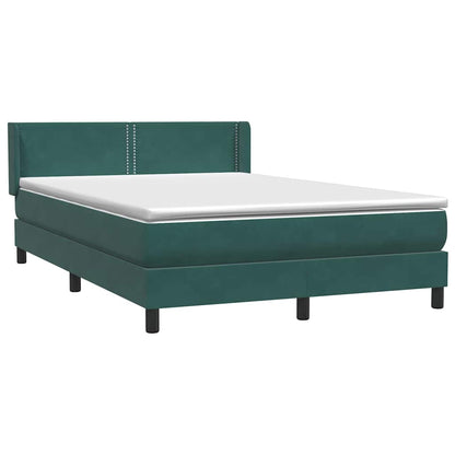 vidaXL Κρεβάτι Boxspring με Στρώμα Σκούρο Πράσινο 160x210εκ. Βελούδινο