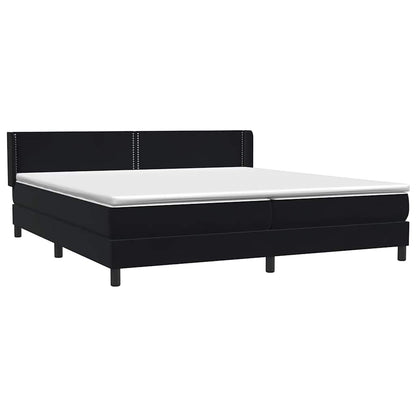 vidaXL Κρεβάτι Boxspring με Στρώμα Μαύρο 180x210 εκ. Βελούδινο