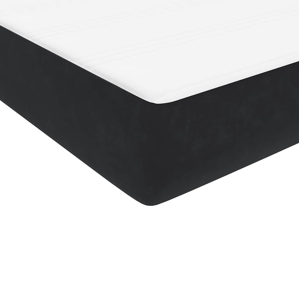 vidaXL Κρεβάτι Boxspring με Στρώμα Μαύρο 180x210 εκ. Βελούδινο