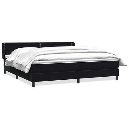 vidaXL Κρεβάτι Boxspring με Στρώμα Μαύρο 200x210 εκ. Βελούδινο