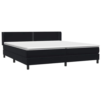 vidaXL Κρεβάτι Boxspring με Στρώμα Μαύρο 200x210 εκ. Βελούδινο