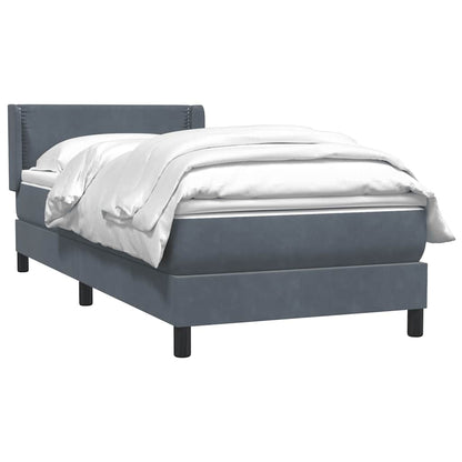 vidaXL Κρεβάτι Boxspring με Στρώμα Σκούρο Γκρι 80x220 εκ. Βελούδινο