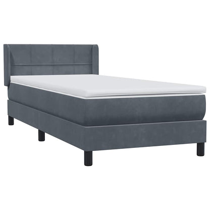 vidaXL Box Spring Κρεβάτι με στρώμα Σκούρο γκρι 80x210 εκ. Βελούδινο