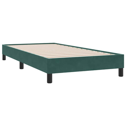 vidaXL Κρεβάτι Boxspring με Στρώμα Σκούρο Πράσινο 100x210εκ. Βελούδινο