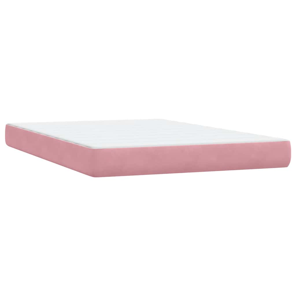 vidaXL Κρεβάτι Boxspring με Στρώμα Ροζ 100x210 εκ. Βελούδινο