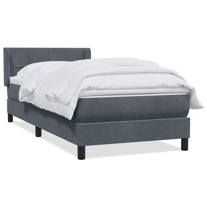 vidaXL Κρεβάτι Boxspring με Στρώμα Σκούρο Γκρι 80x220 εκ. Βελούδινο