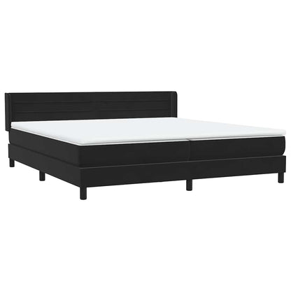 vidaXL Κρεβάτι Boxspring με Στρώμα Μαύρο 180x210 εκ. Βελούδινο