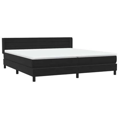 vidaXL Κρεβάτι Boxspring με Στρώμα Μαύρο 200x210 εκ. Βελούδινο