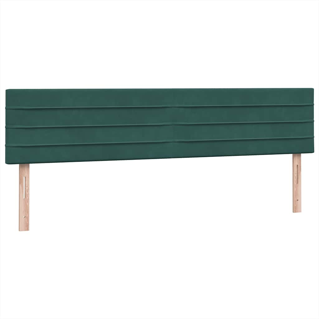 vidaXL Κρεβάτι Boxspring με Στρώμα Σκούρο Πράσινο 200x210εκ. Βελούδινο