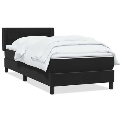 vidaXL Κρεβάτι Boxspring με Στρώμα Μαύρο 90x220 εκ. Βελούδινο