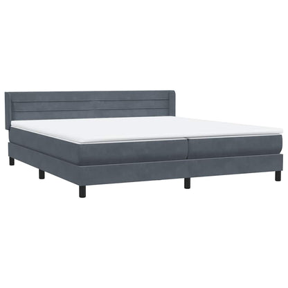 vidaXL Box Spring Κρεβάτι με στρώμα Σκούρο γκρι 200x220 cm Βελούδινο