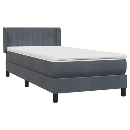 vidaXL Box Spring Κρεβάτι με στρώμα Σκούρο γκρι 80x210 εκ. Βελούδινο