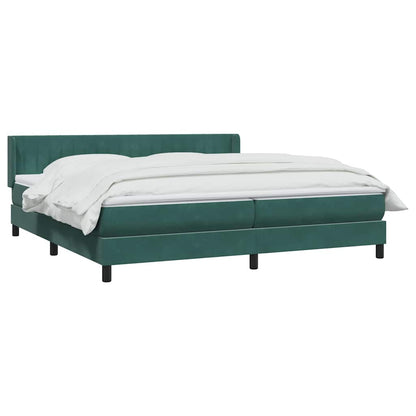 vidaXL Κρεβάτι Boxspring με Στρώμα Σκούρο Πράσινο 180x210εκ. Βελούδινο