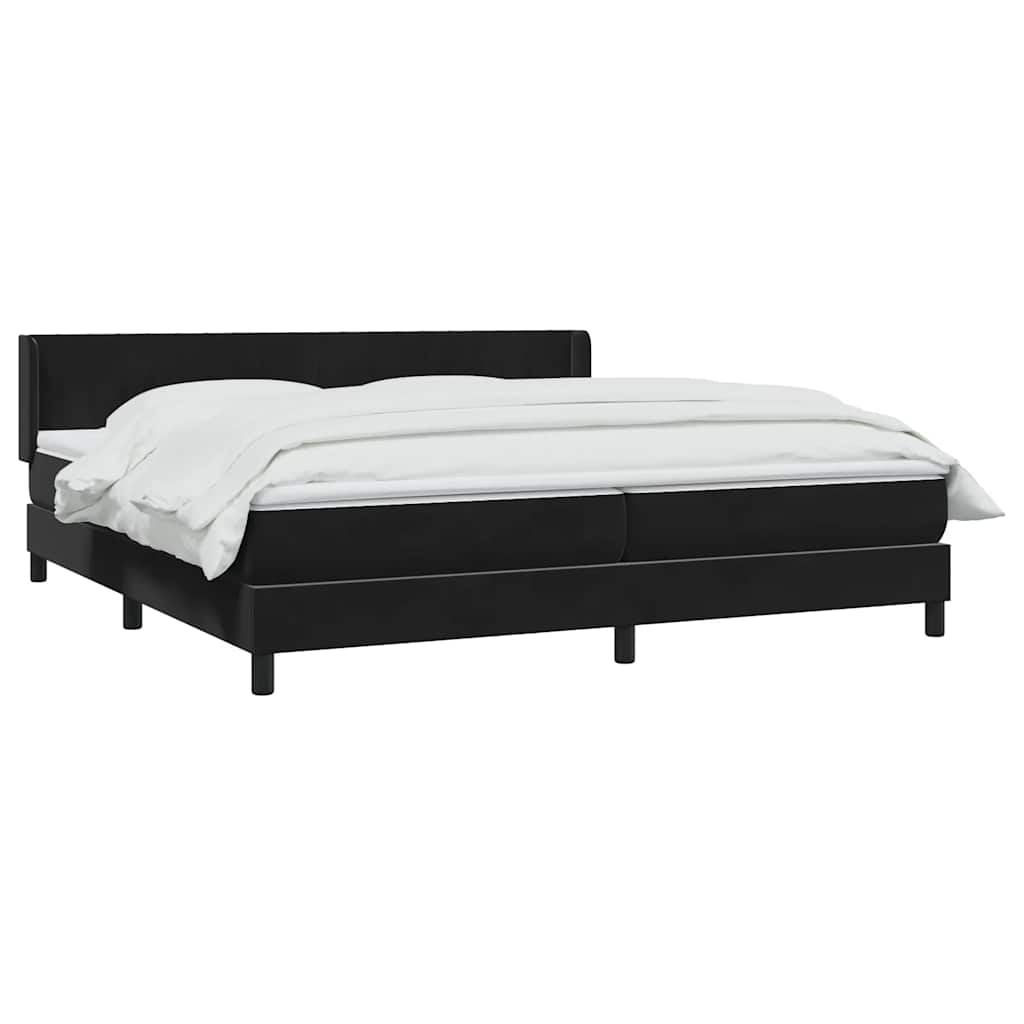 vidaXL Κρεβάτι Boxspring με Στρώμα Μαύρο 200x210 εκ. Βελούδινο