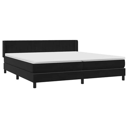 vidaXL Κρεβάτι Boxspring με Στρώμα Μαύρο 200x210 εκ. Βελούδινο