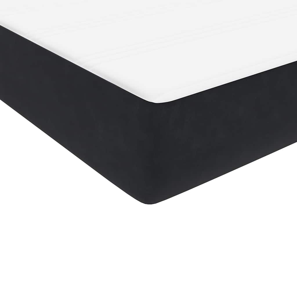 vidaXL Κρεβάτι Boxspring με Στρώμα Μαύρο 200x210 εκ. Βελούδινο