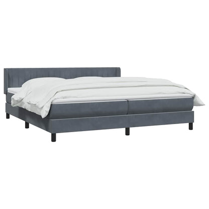 vidaXL Box Spring Κρεβάτι με στρώμα Σκούρο γκρι 200x220 cm Βελούδινο