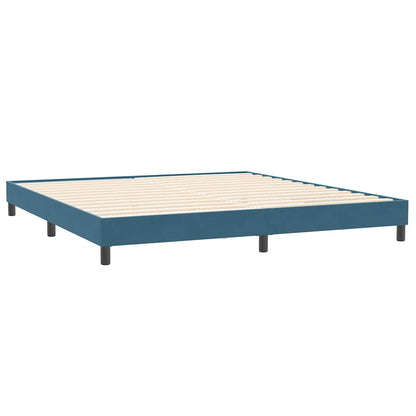 vidaXL Κρεβάτι Boxspring με Στρώμα Σκούρο Μπλε 200x220 εκ. Βελούδινο