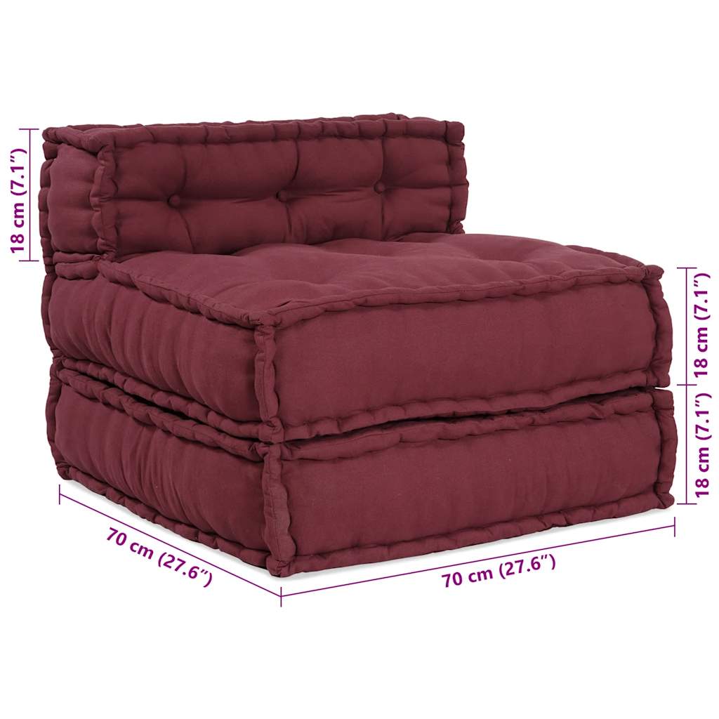 Αρθρωτό Πουφ Maroon 70x70x54 ύφασμα