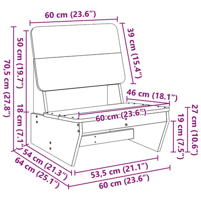 Καρέκλες κήπου vidaXL 2 τεμάχια 60x64x70,5 cm από μασίφ ξύλο Douglas