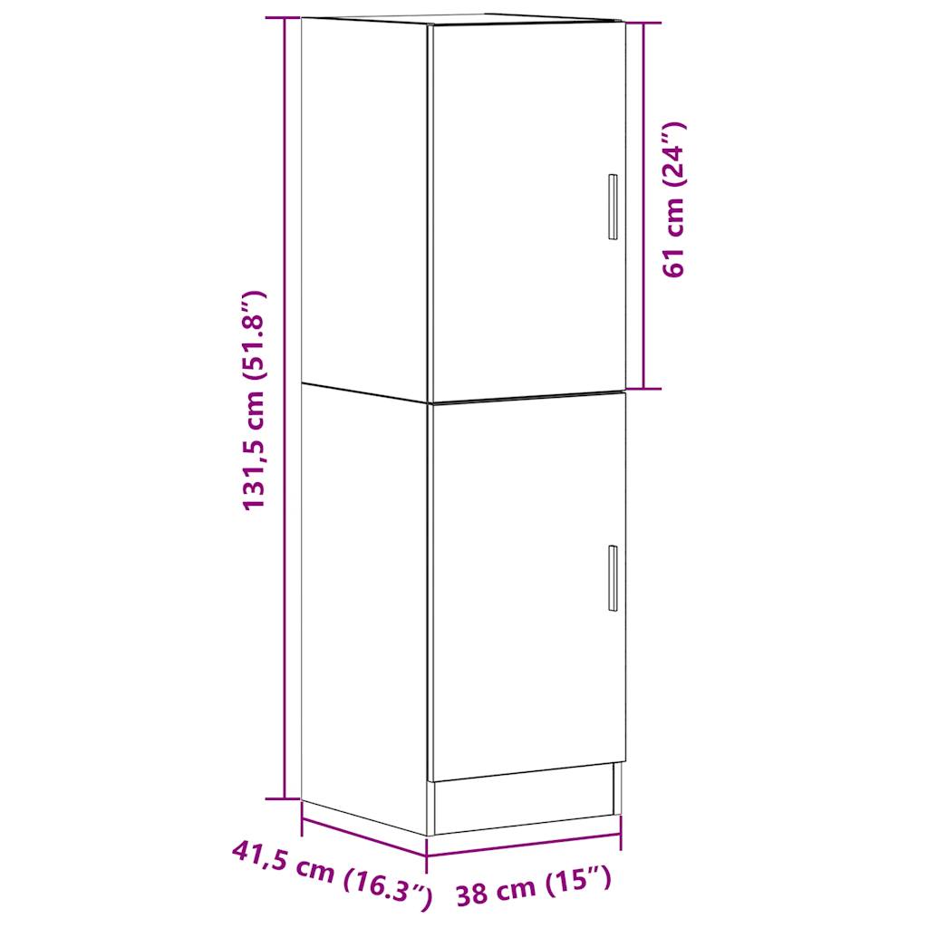 vidaXL Στήλη Κουζίνας Λευκή 38x41,5x131,5 εκ. από Επεξεργασμένο Ξύλο