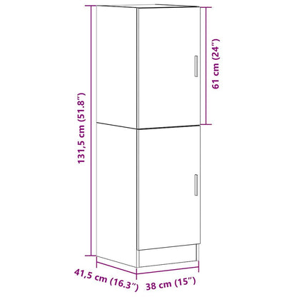 vidaXL Στήλη Κουζίνας Μαύρη 38x41,5x131,5 εκ. από Επεξεργασμένο Ξύλο