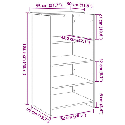 Γραφείο υποδοχής vidaXL Λευκό 55x50x103,5 cm Κατασκευασμένο ξύλο