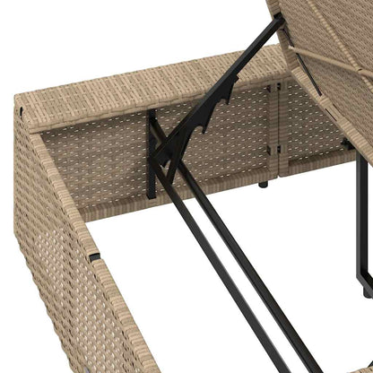 vidaXL Ξαπλώστρα με αιωρούμενο μαξιλάρι Μπεζ Poly Rattan