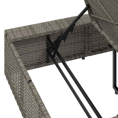 vidaXL Ξαπλώστρα με Αιωρούμενο Μαξιλάρι Γκρι Poly Rattan