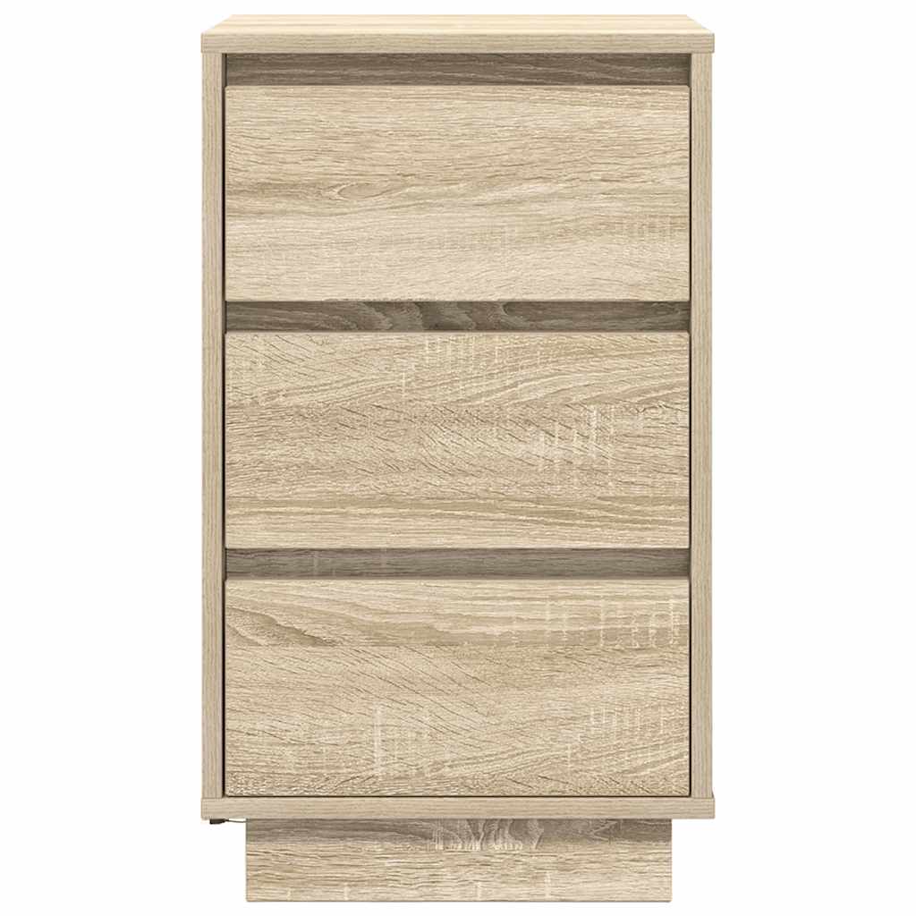 vidaXL Κομοδίνο με φώτα LED Sonoma Oak 38x34x65 cm