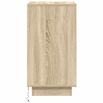 vidaXL Κομοδίνο με φώτα LED Sonoma Oak 38x34x65 cm