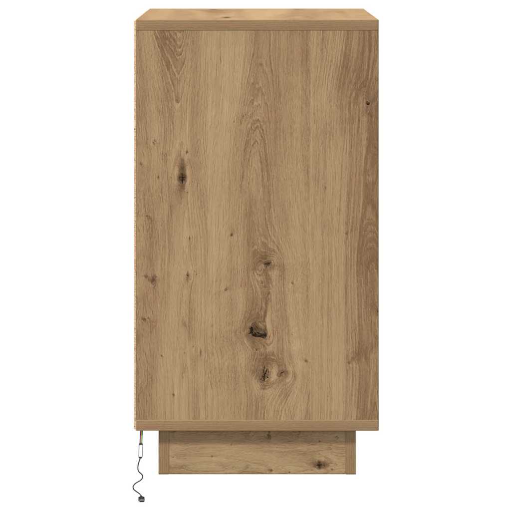 vidaXL Κομοδίνο με φώτα LED Artisan Oak 38x34x65 cm