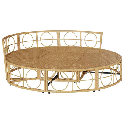 vidaXL Εξωτερική Lounge κρεβάτι χωρίς θόλο Poly Rattan