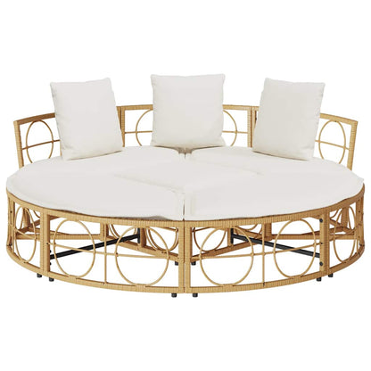 vidaXL Εξωτερική Lounge κρεβάτι χωρίς θόλο Poly Rattan