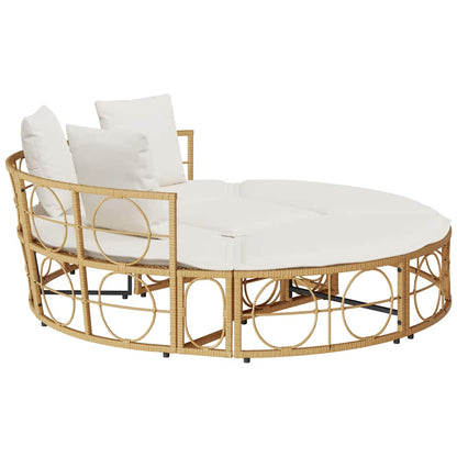 vidaXL Εξωτερική Lounge κρεβάτι χωρίς θόλο Poly Rattan