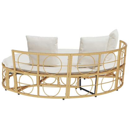 vidaXL Εξωτερική Lounge κρεβάτι χωρίς θόλο Poly Rattan