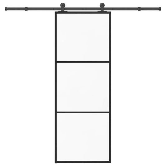 vidaXL Συρόμενη Πόρτα με Μηχανισμό 76x205 εκ. Γυαλί ESG & Αλουμίνιο