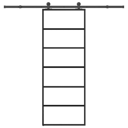 vidaXL Συρόμενη Πόρτα με Μηχανισμό 76x205 εκ. Γυαλί ESG & Αλουμίνιο