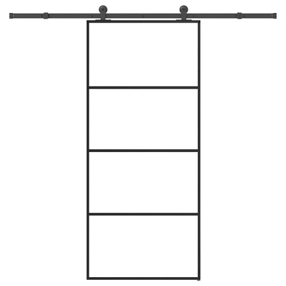 vidaXL Συρόμενη Πόρτα με Μηχανισμό 90x205 εκ. Γυαλί ESG & Αλουμίνιο