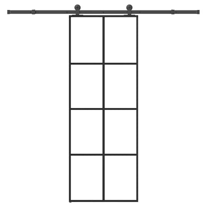 vidaXL Συρόμενη Πόρτα με Μηχανισμό 76x205 εκ. Γυαλί ESG & Αλουμίνιο