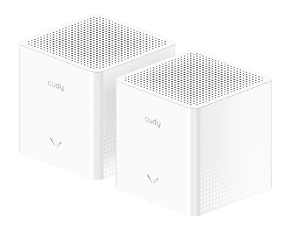 Cudy M1200 2-Pack Mesh Wi‑Fi System — Dual-Band (2.4/5 GHz) Wi‑Fi 5 (802.11ac) — White