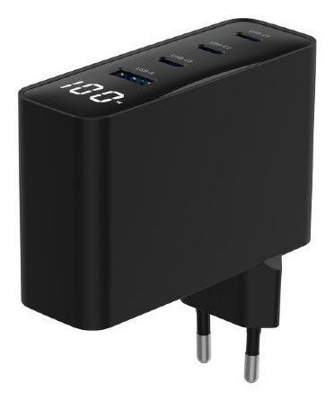 Gembird TA-UC-PDQC100LCD-01-BK Mobile Device Charger – Laptop & Smartphone, Black, AC Fast Charging, Indoor