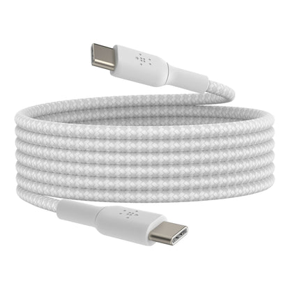 Belkin BOOST CHARGE Braided USB-C to USB-C Cable 2m, White, Model CAB004bt2MWH