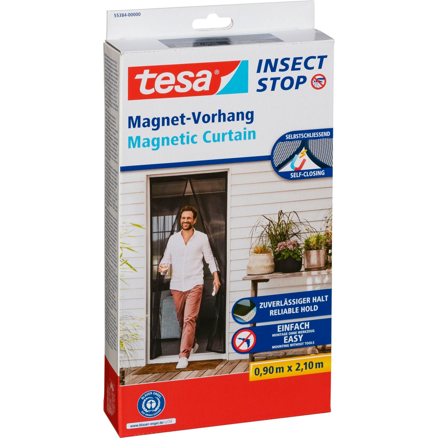 Tesa 55384 2,1m x 0,9m self-closing magnetic curtain