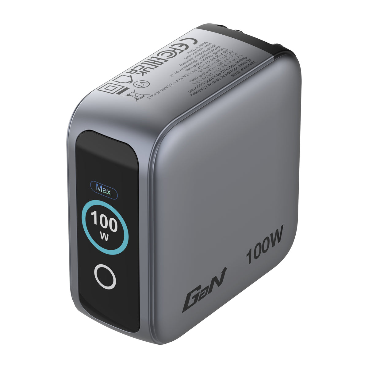Verbatim Mini GaN Charger 100W with Display 2xUSB-C +1xA 30239